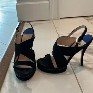 Black Suede Sandals Heels Stuart Weitzman